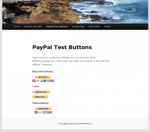 PayPal buttons handled by Affiliates Pro