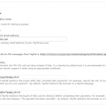 PayPal settings