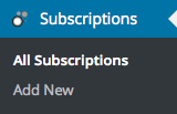 Subscriptions Menu