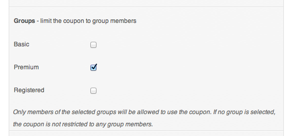 WooCommerce Groupons - Coupon Detail - Groups