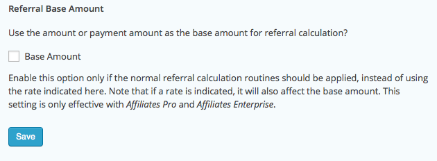 Form Settings - Referral Base Amount