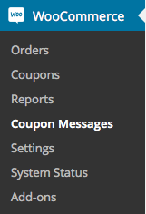 Coupon Messages Menu Item