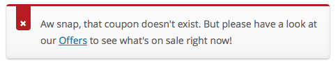 Customized Message Example - Coupon Does Not Exist