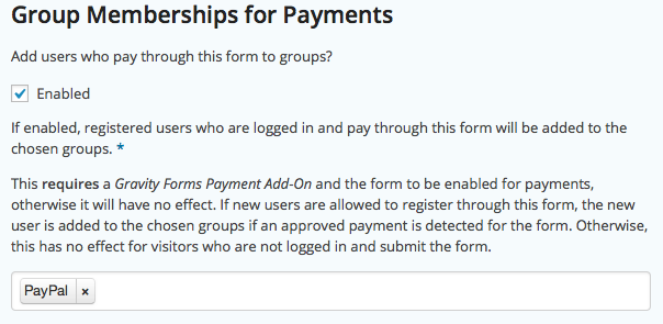 Group Memberships for Payments