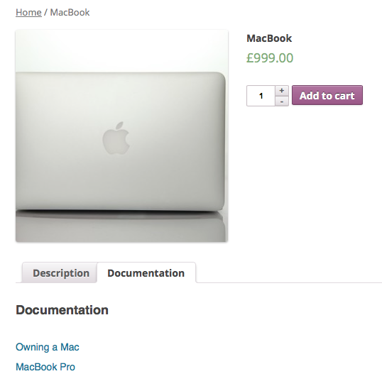 Documentation Product Tab