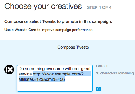 Composing a Promoted Tweet with Campaign ID