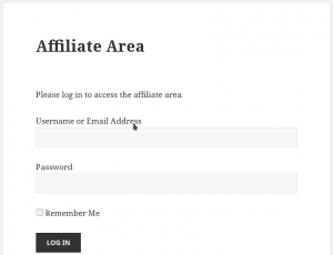 Affiliate Area login